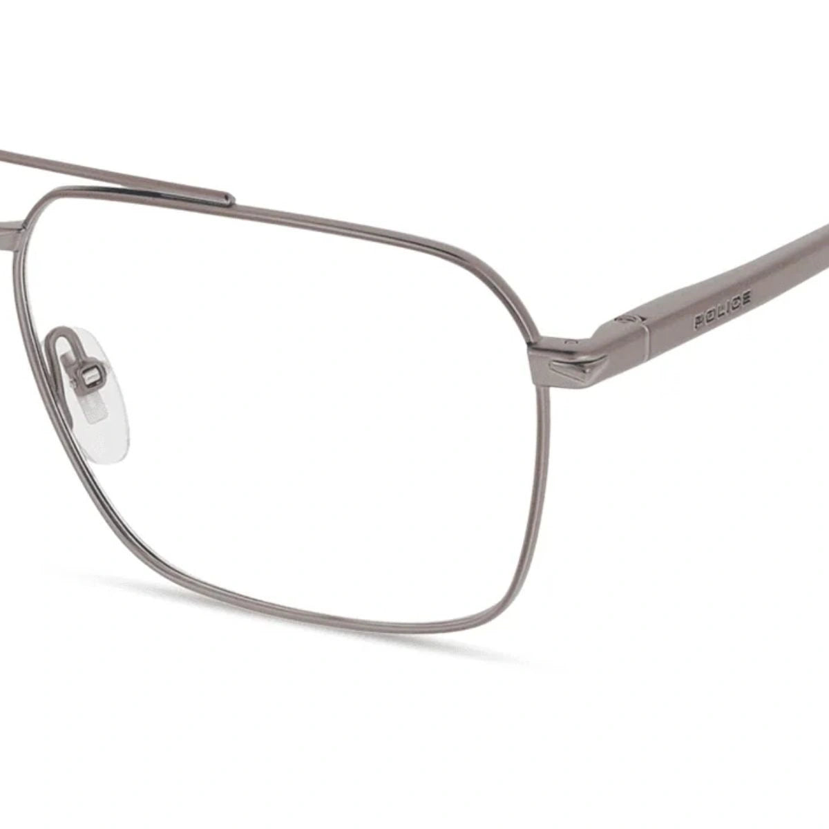 Police gunmetal full-frame eyeglasses for men VPLR67K 0613 at Optorium