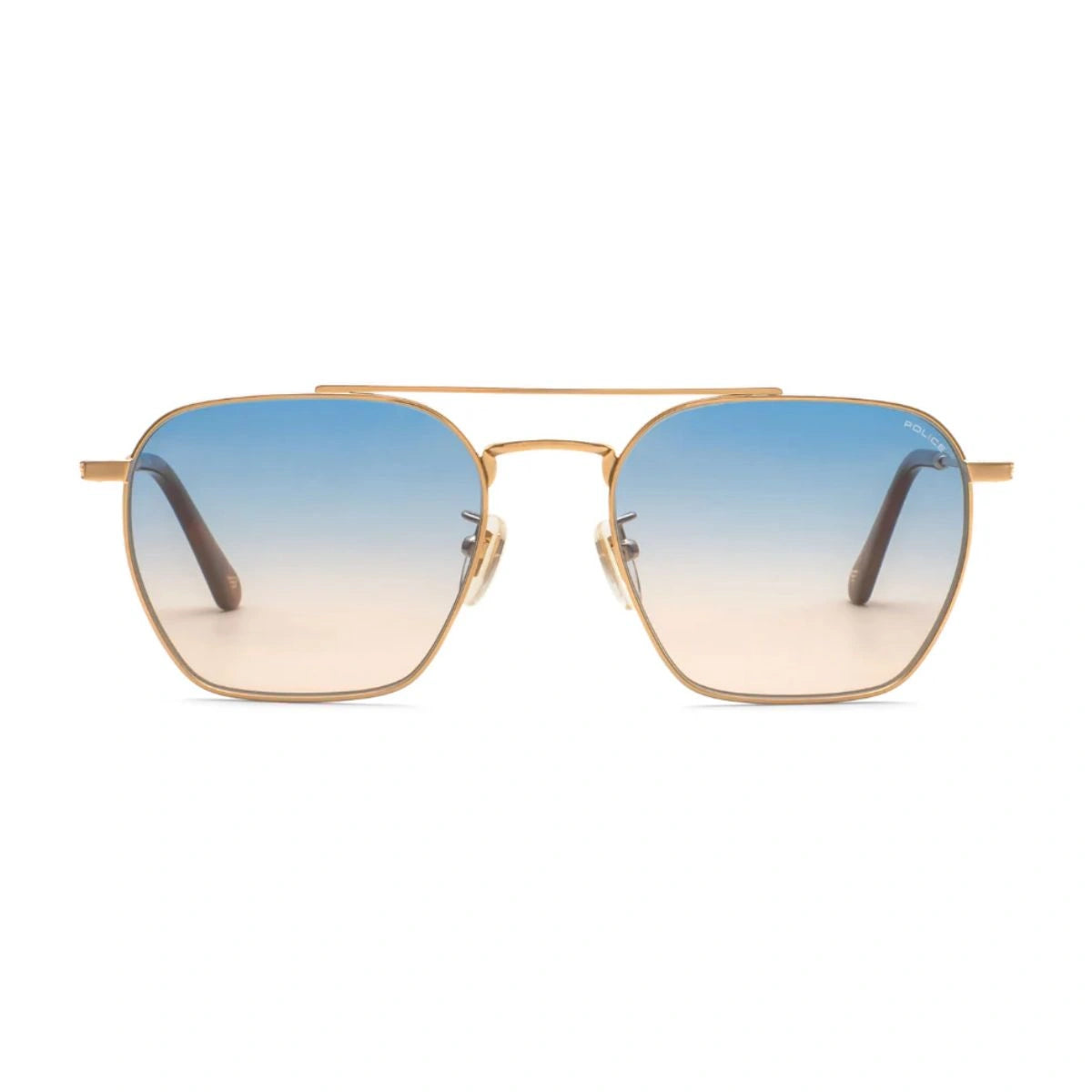 Police Origins Lite 36 SPLR72K 0300 Gold Aviator Blue Gradient Sunglasses Men