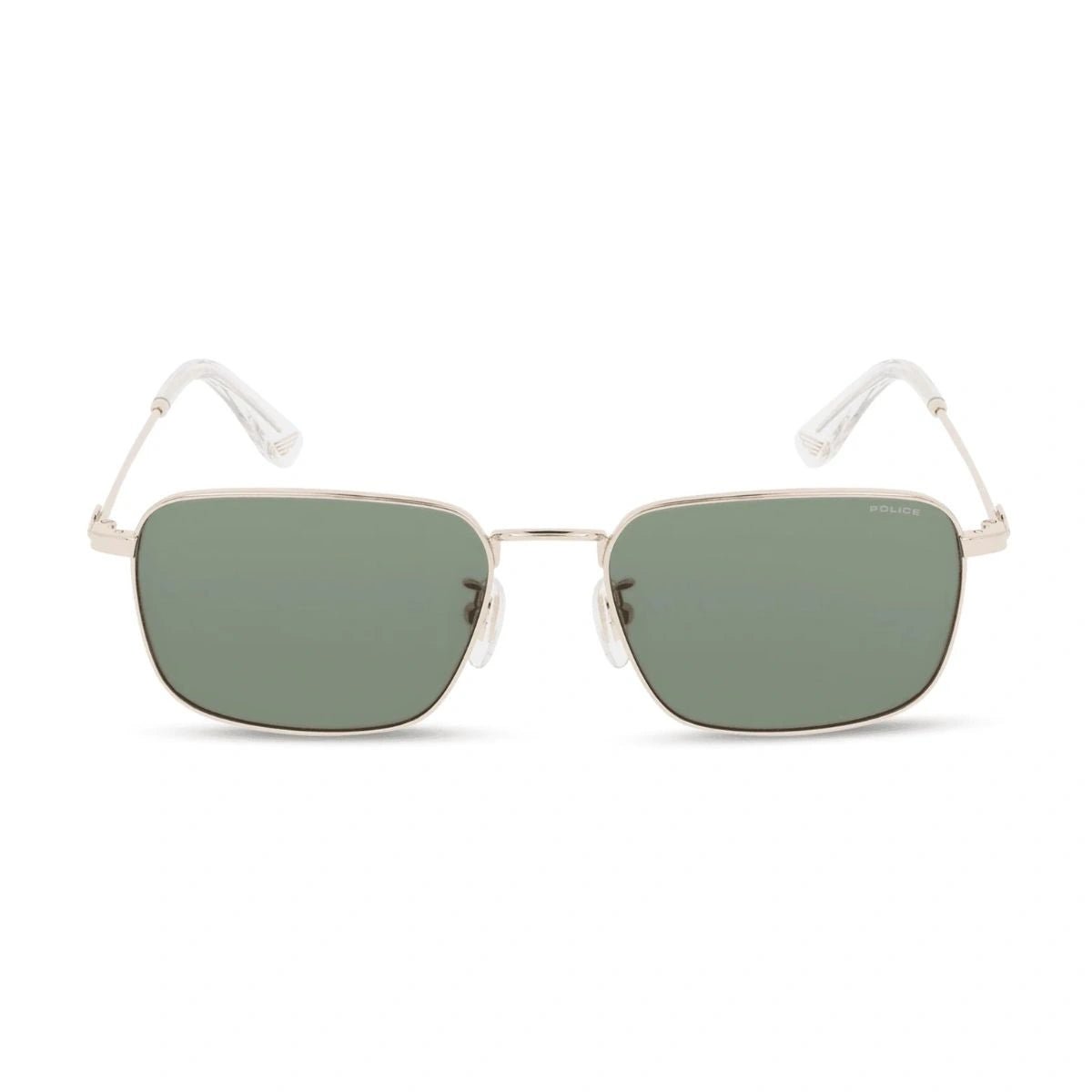 Premium Police Silver Square Sunglasses with Blue UV Protection Lenses