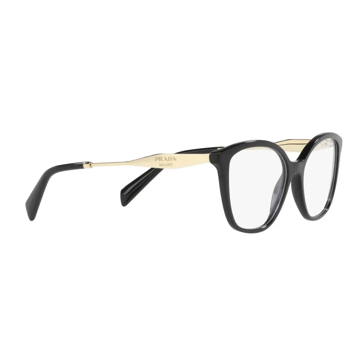 Prada black metal and acetate full-frame eyeglasses VPR 02Z 1AB-1O1 for women at Optorium India