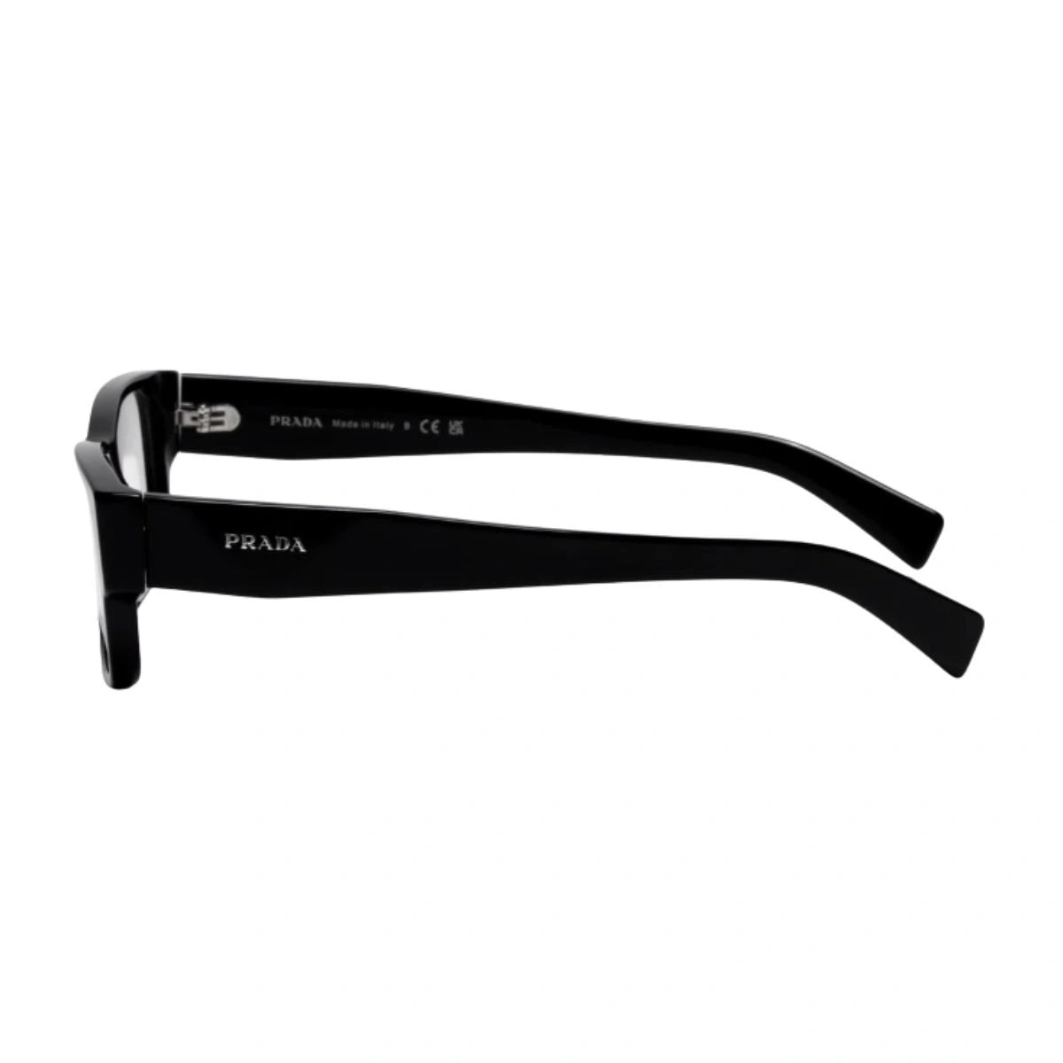 Luxury Prada Unisex Black Rectangle Prescription Optical Frame VPR B09 16K-1O1