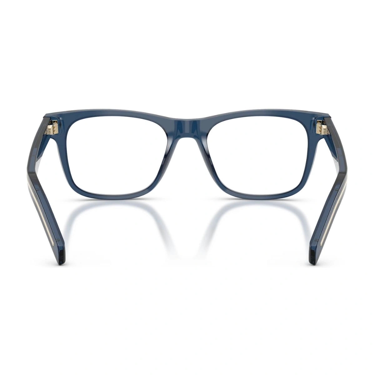 Premium Prada unisex square optical frame VPR A13 08Q-1O1 in transparent blue acetate finish