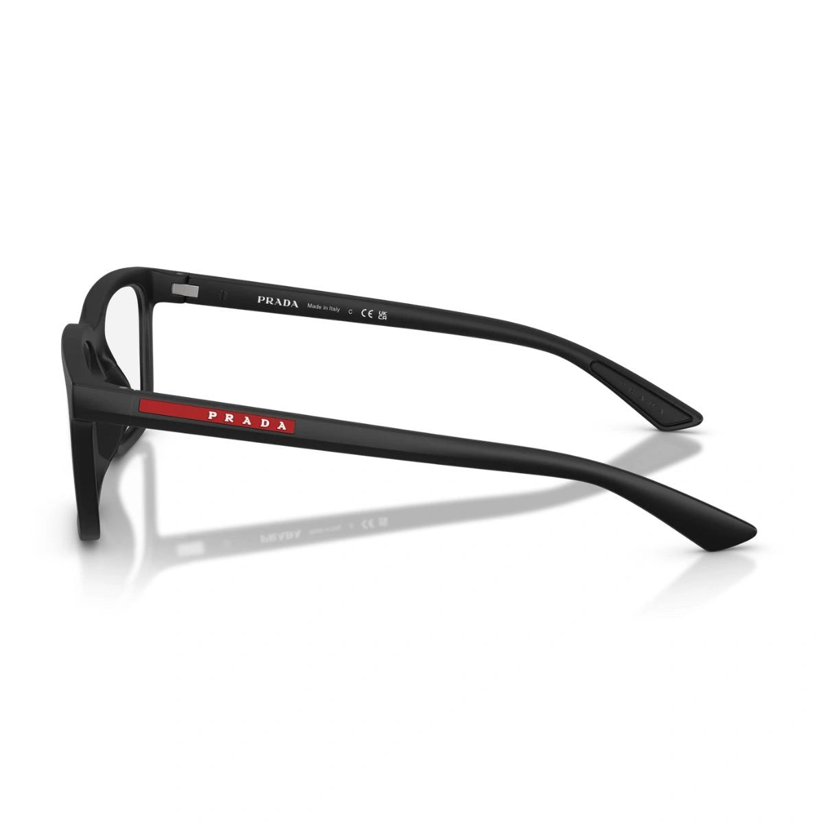 Italian Prada Linea Rossa rectangle prescription eyeglasses in matte black