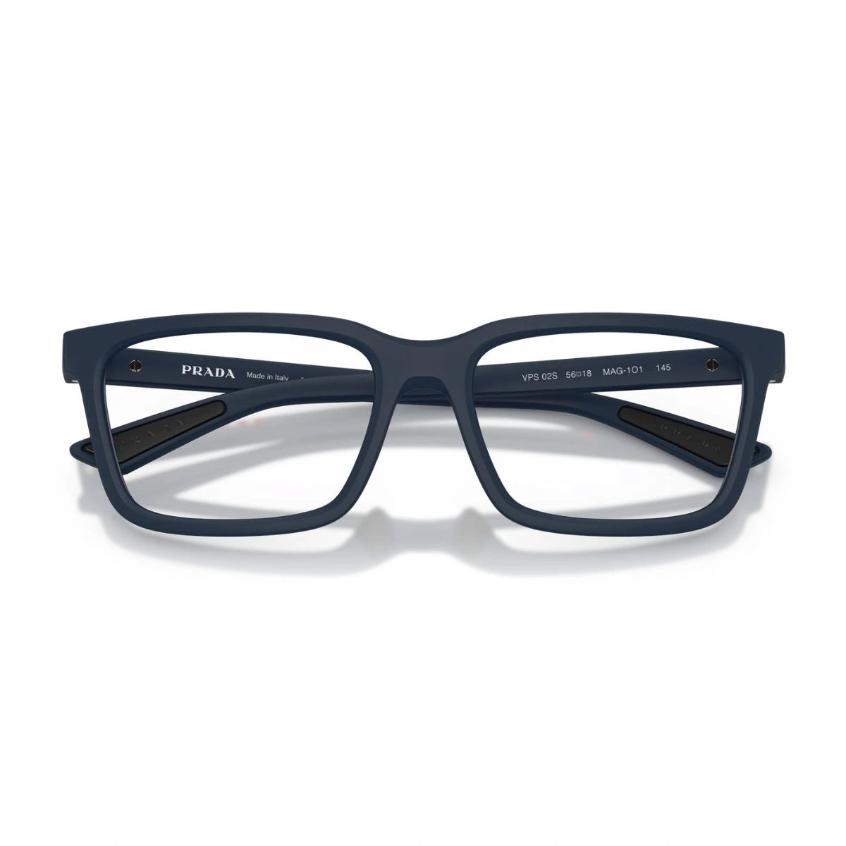 Prada Linea Rossa Unisex Rectangle Optical Frame with Red Logo Temple