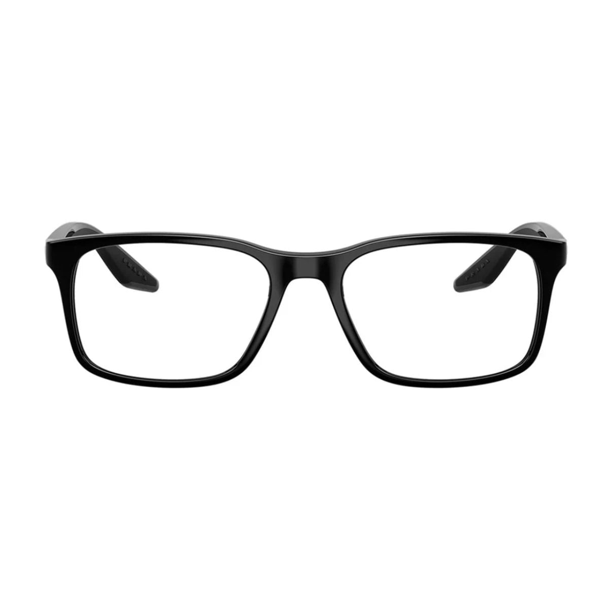 Prada Linea Rossa VPS 08R 1AB-1O1 black rectangle optical frame front view