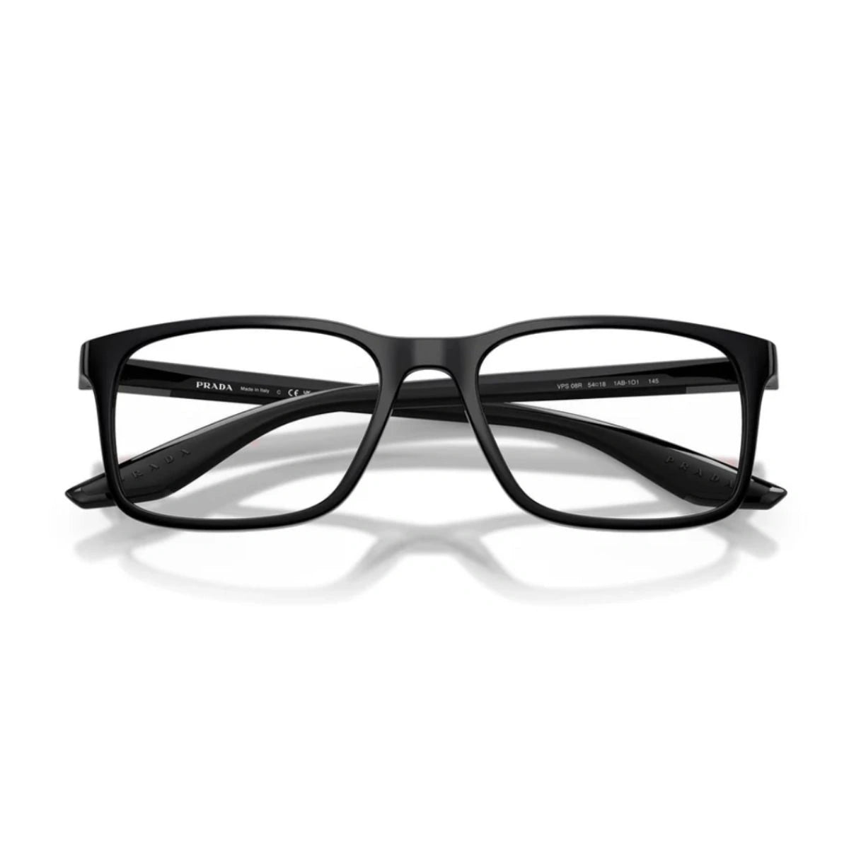 Prada Linea Rossa VPS 08R unisex black rectangle designer optical eyewear