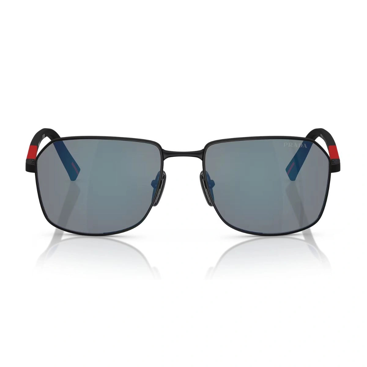 Authentic Prada SPS A51 black metal aviator sunglasses with nose pads