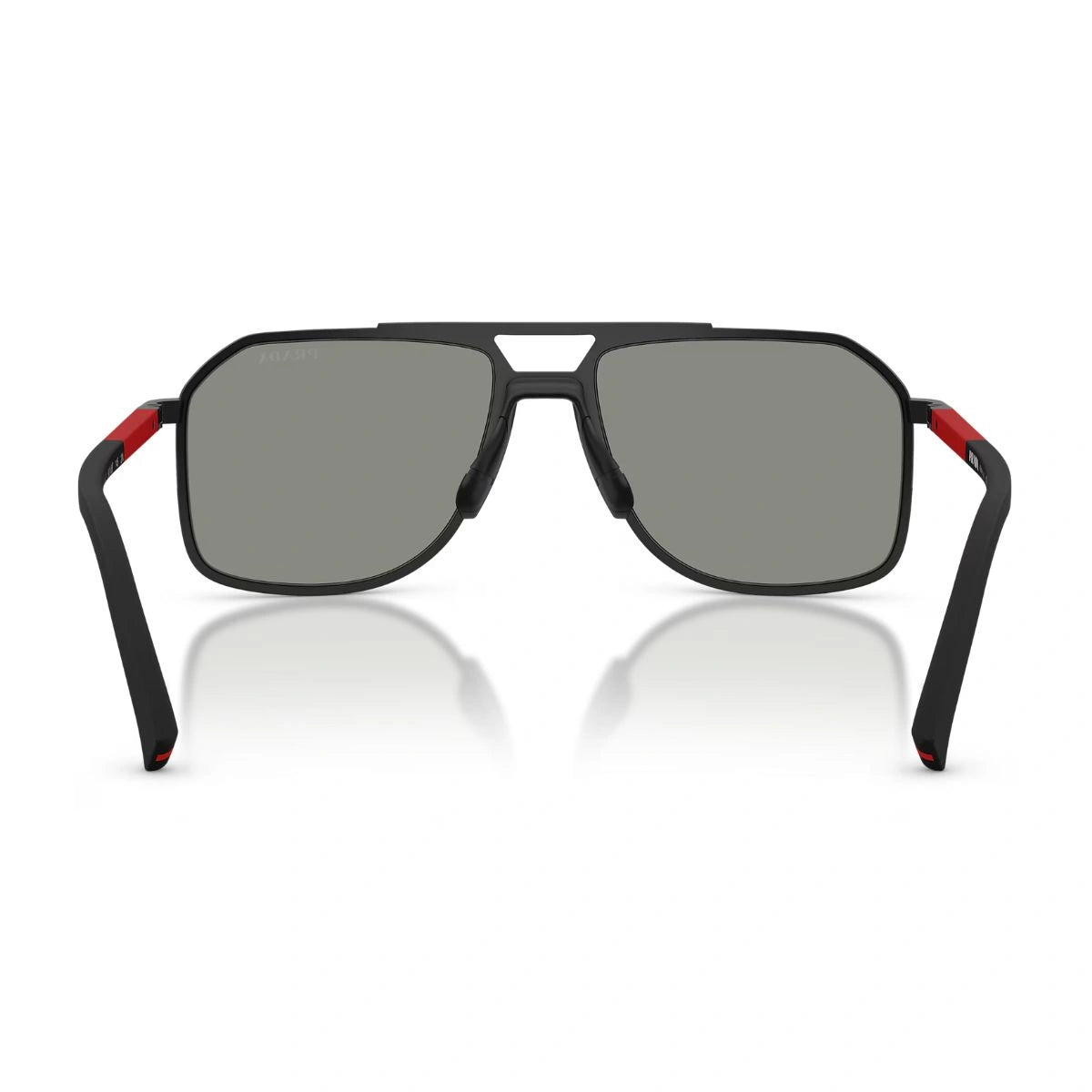 Prada PS B51S mirror lens designer sunglasses with red logo temples