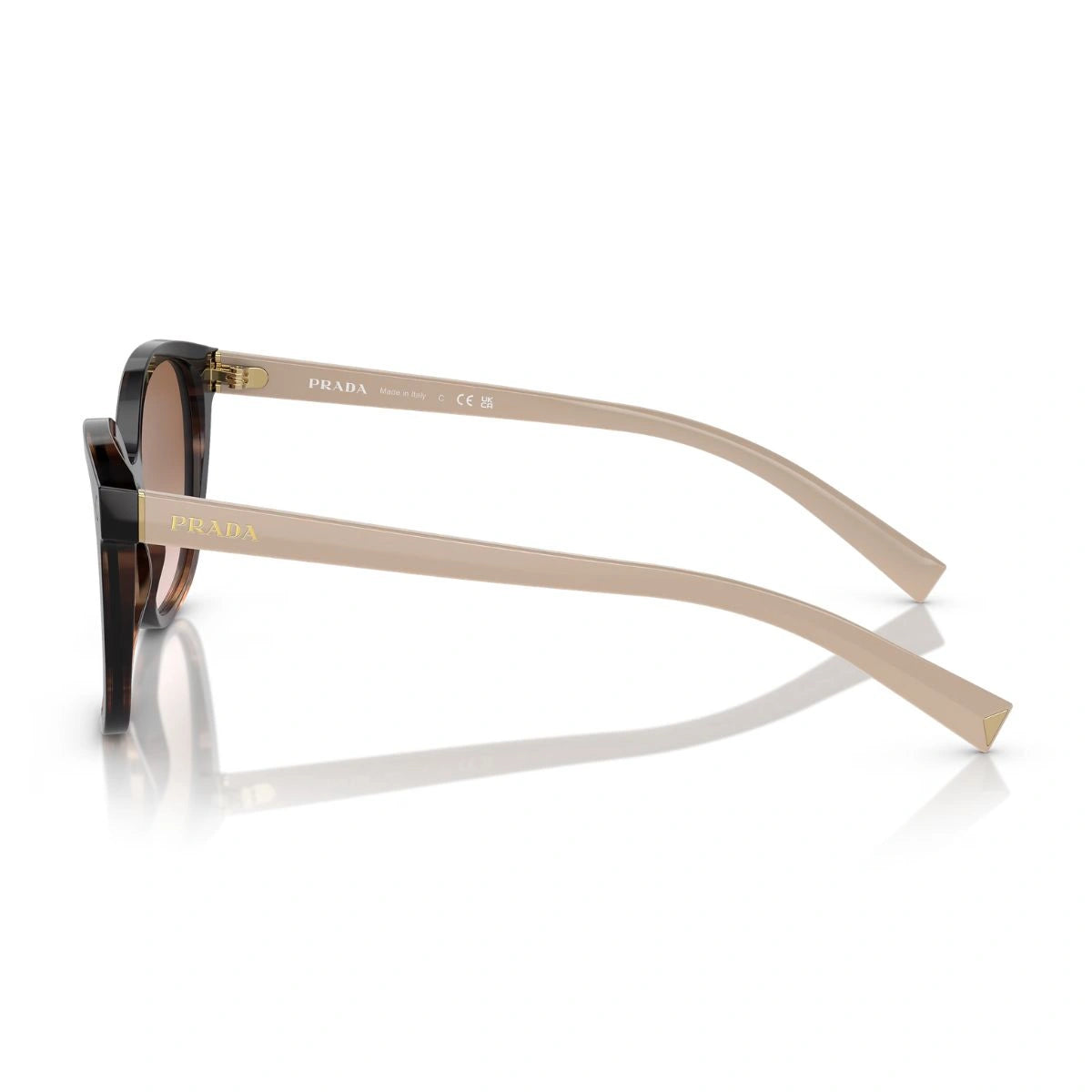 Luxury Prada SPR 22Z Brown Gradient Cat-Eye Sunglasses for Women