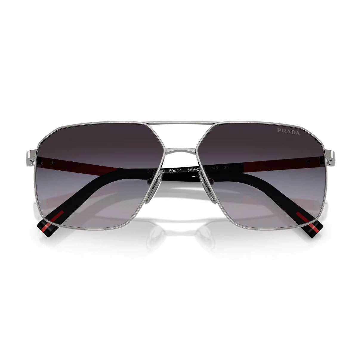 Prada SPS A50 gunmetal designer sunglasses with scratch-resistant gradient grey lenses