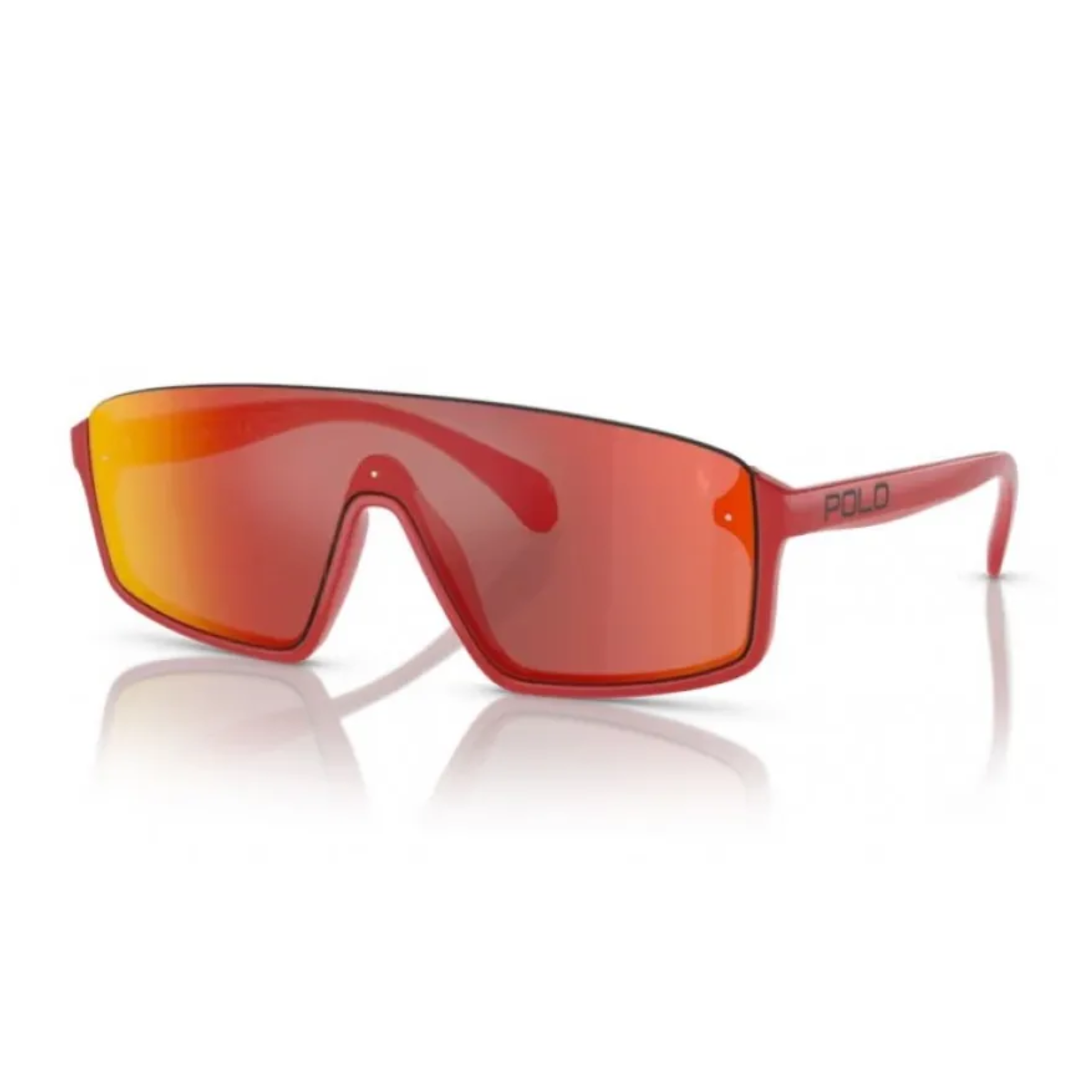 Ralph Lauren Polo red shield sunglasses – trendy unisex design for men & women. Get premium sunglasses at the best prices online at Optorium.