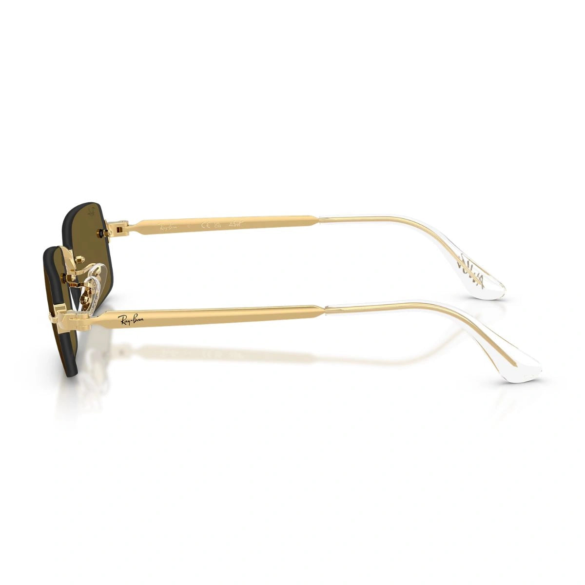 Iconic Gold Metal Rectangle Sunglasses with UV Protection by Ray-Ban