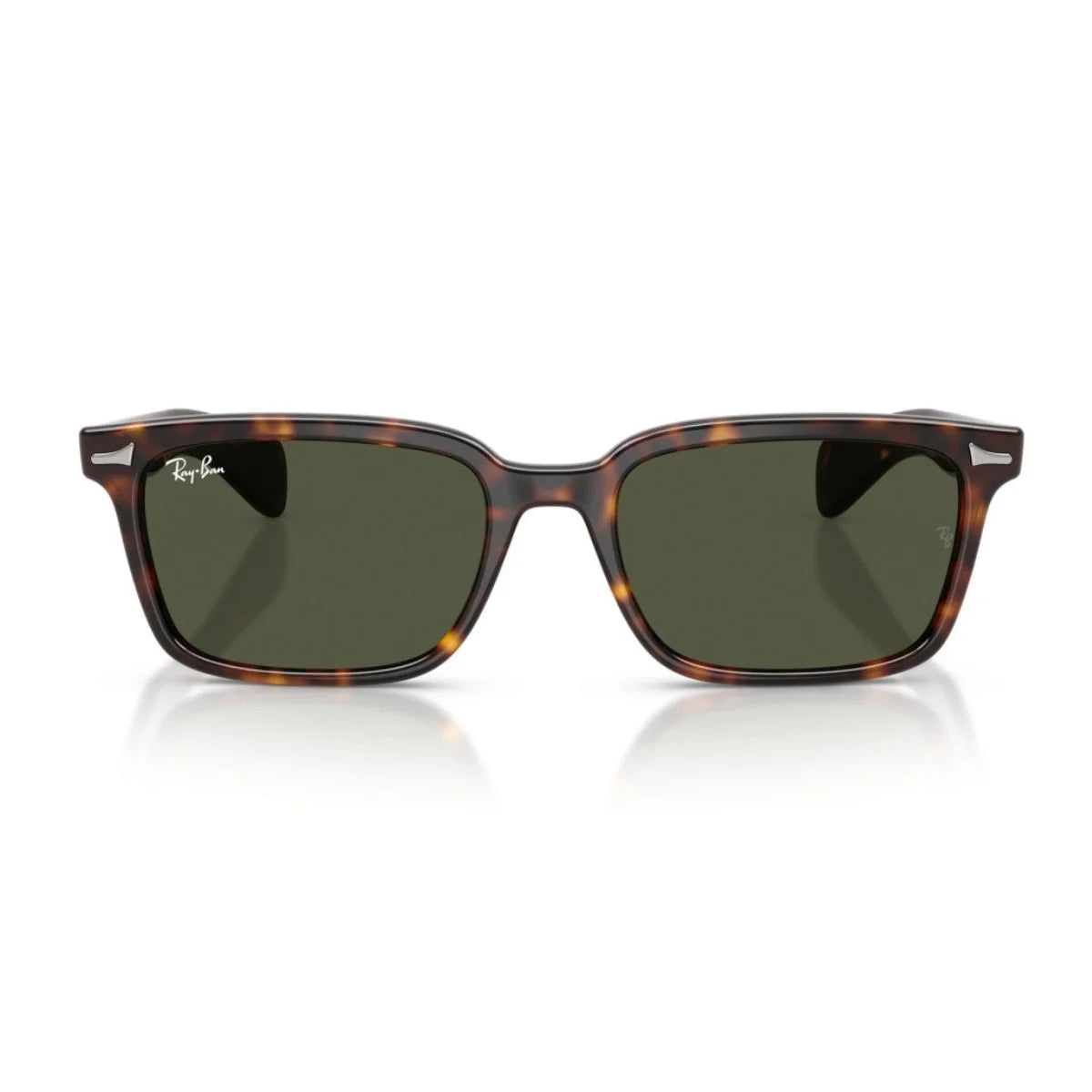 Ray-Ban Brunel RB2234 902/31 Havana rectangular sunglasses with green lenses — 76