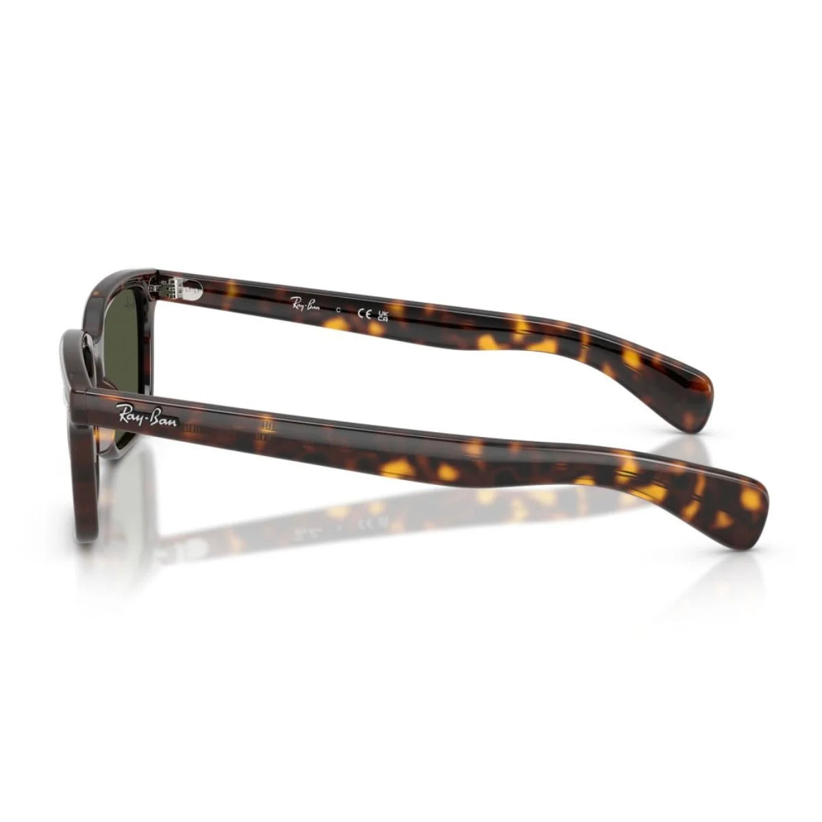 Premium Ray-Ban Brunel unisex eyewear with a Havana frame and green lenses