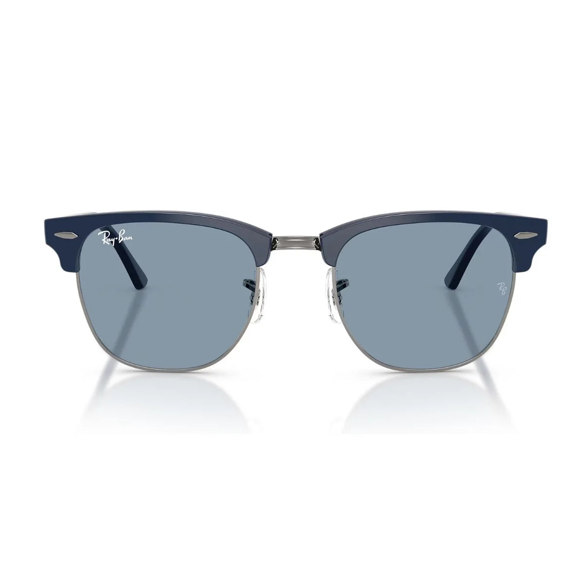 Classic Ray-Ban RB3016 6879/56 square browline sunglasses with blue lenses