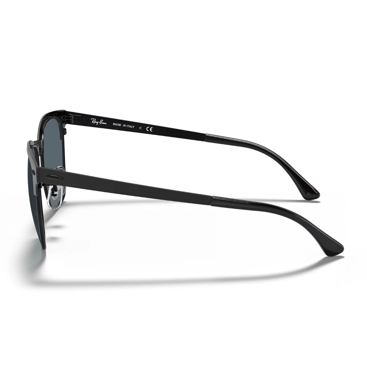Elegant Ray-Ban Clubmaster Metal blue lens sunglasses made in Italy