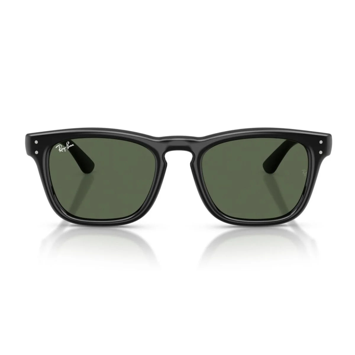 Classic Ray-Ban RB2238 901/71 black square sunglasses with green lenses