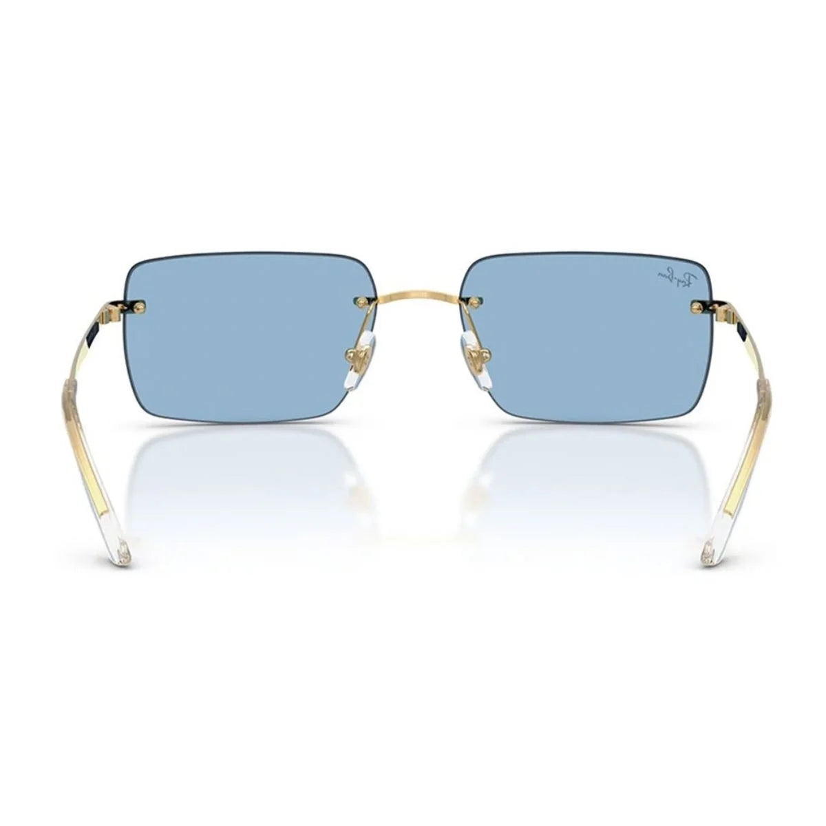 Featuring Ray-Ban RB3786I 001/72 unisex sunglasses in blue and gold