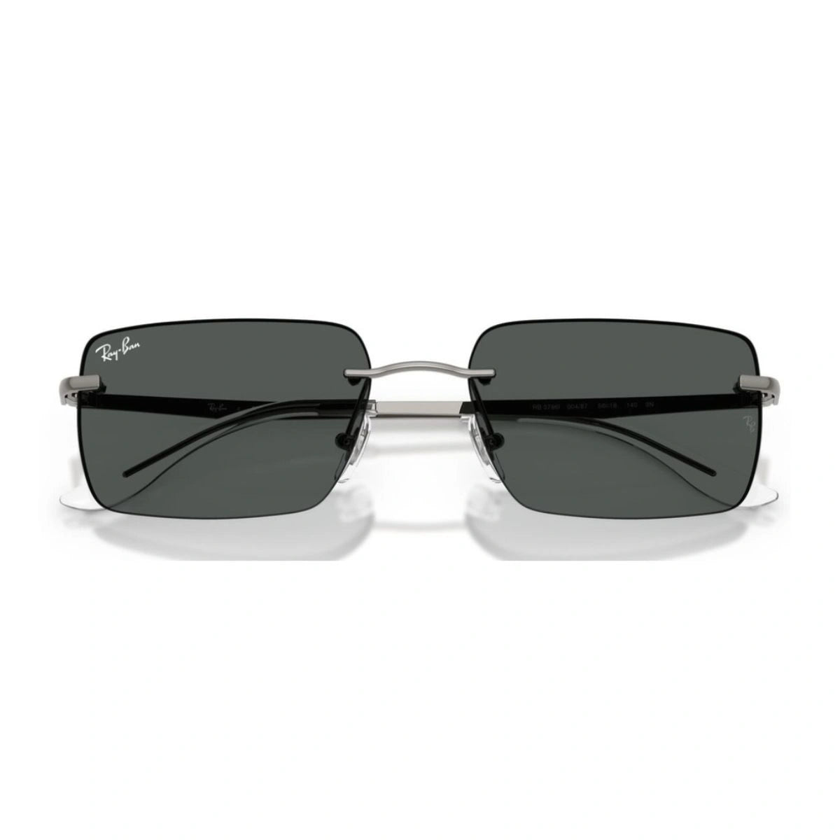 Exclusive Ray-Ban Rectangle Eyewear with Sleek Gunmetal Finish and Comfort