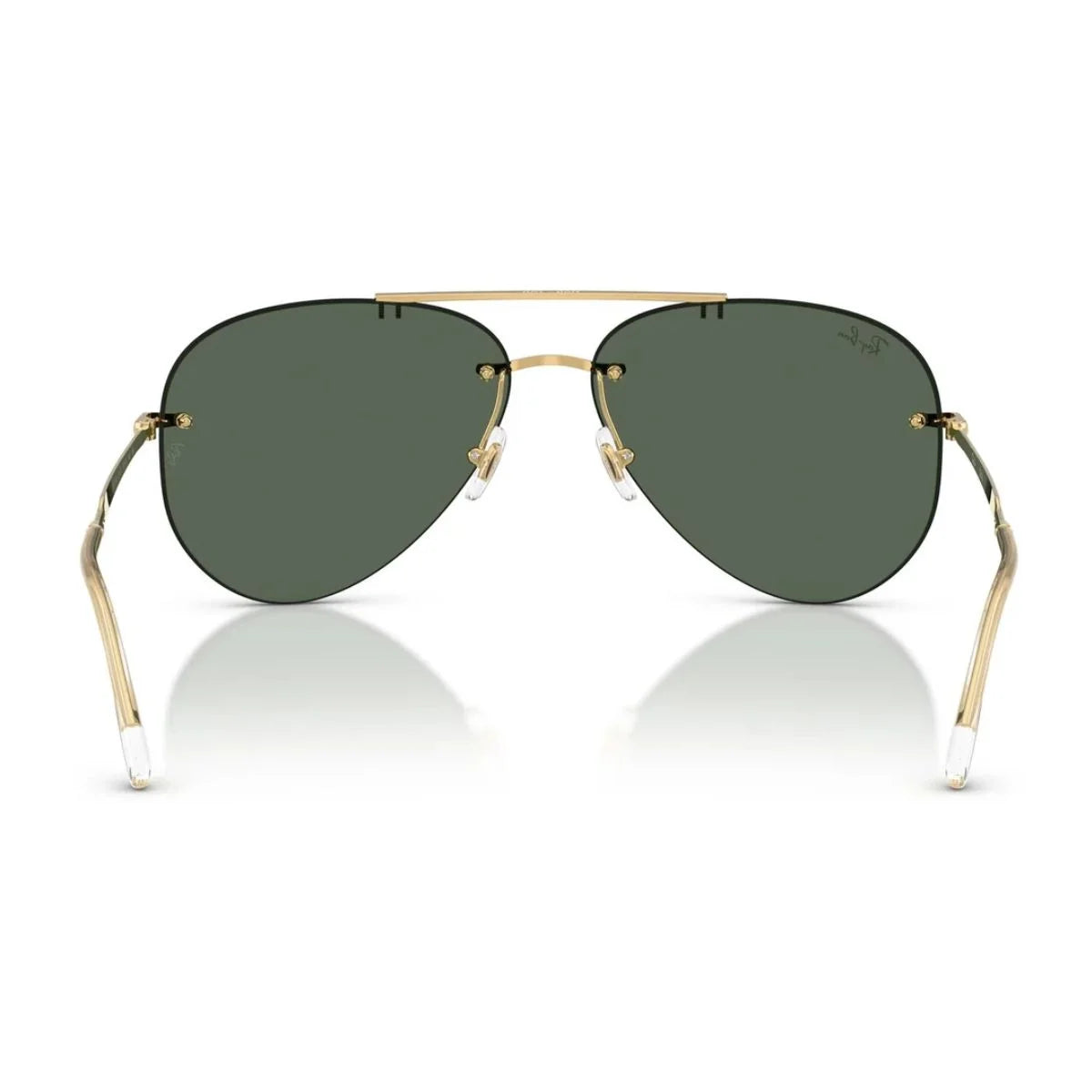 RB3791 001/71 designer sunglasses with gold metal temples and clear acetate tips