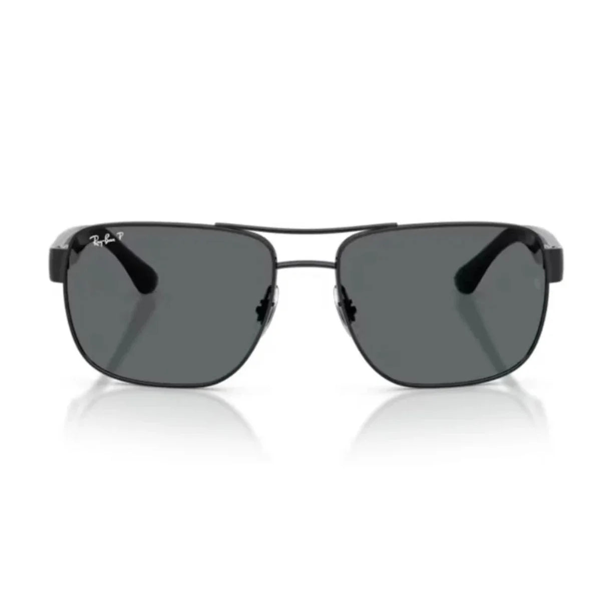 Ray-Ban RB3801I 002/81 black Rectangle sunglasses with grey lenses
