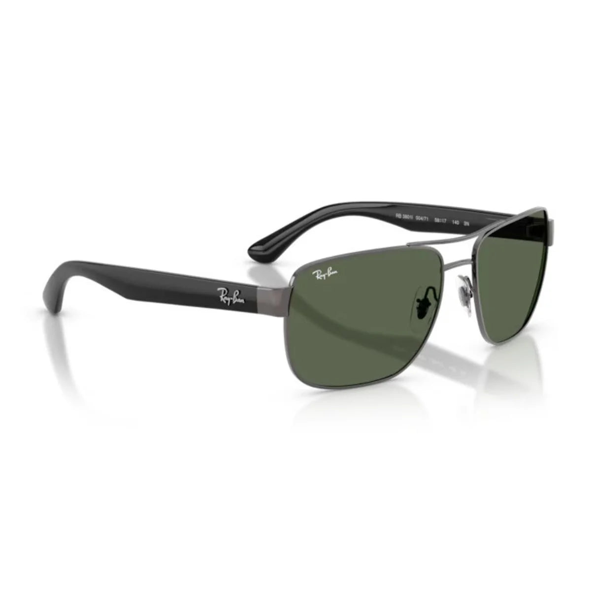 Stylish RB3801I 004/71 sunglasses with adjustable nose pads and green lenses