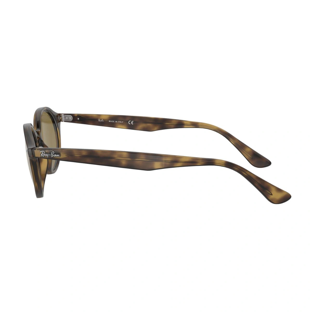 Elegant Ray-Ban 710/73 light Havana frame with brown B-15 lenses and branding