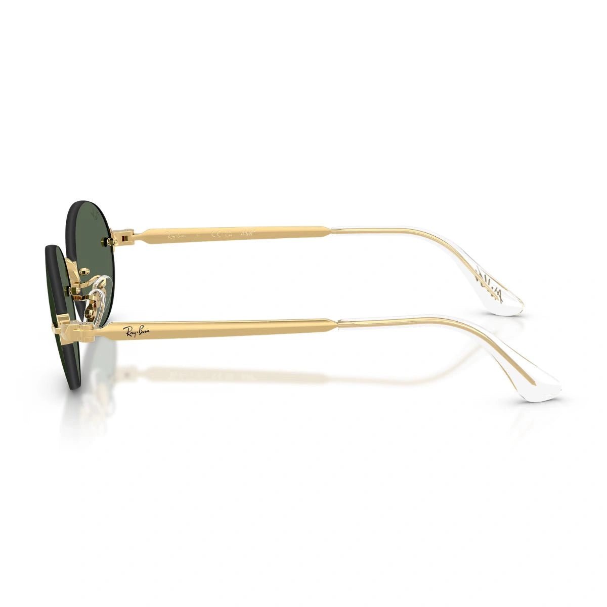 Premium Ray-Ban RB3929 001/71 Rimless Oval Goggles in Arista Gold Finish