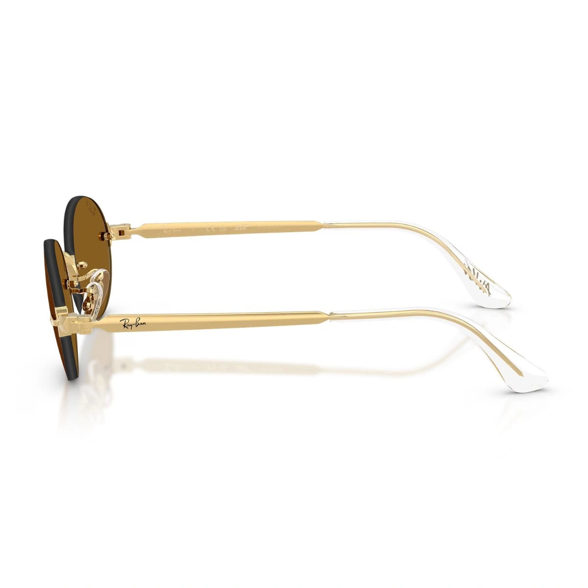 Ray-Ban A$AP RB3929 001/83 Trendy Brown Shades with Transparent Temple Tips