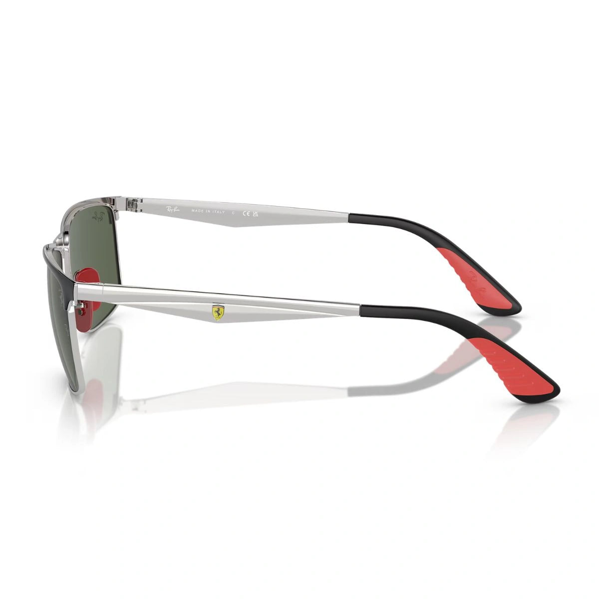 Luxury Ray-Ban Scuderia Ferrari sunglasses with green protective lenses