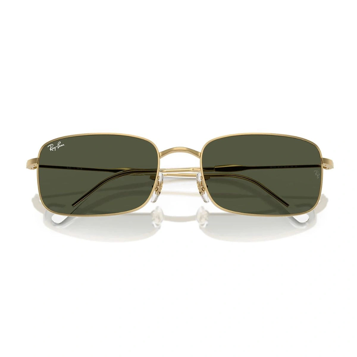 Premium Ray-Ban RB3746 unisex sunglasses with gold metal rectangle frame