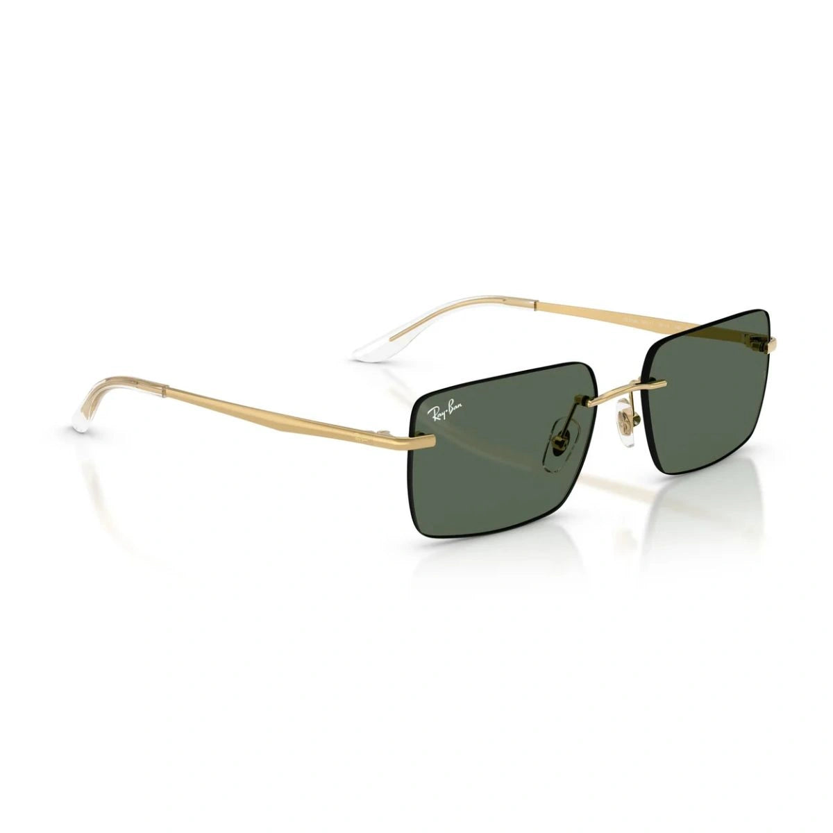 Authentic Ray-Ban rimless shades with pale gold metal temples