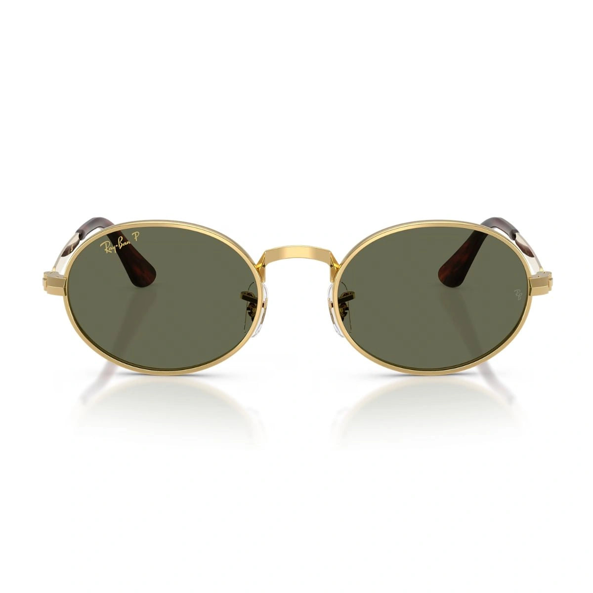 Authentic Ray-Ban RB3931 gold oval polarized green sunglasses for unisex