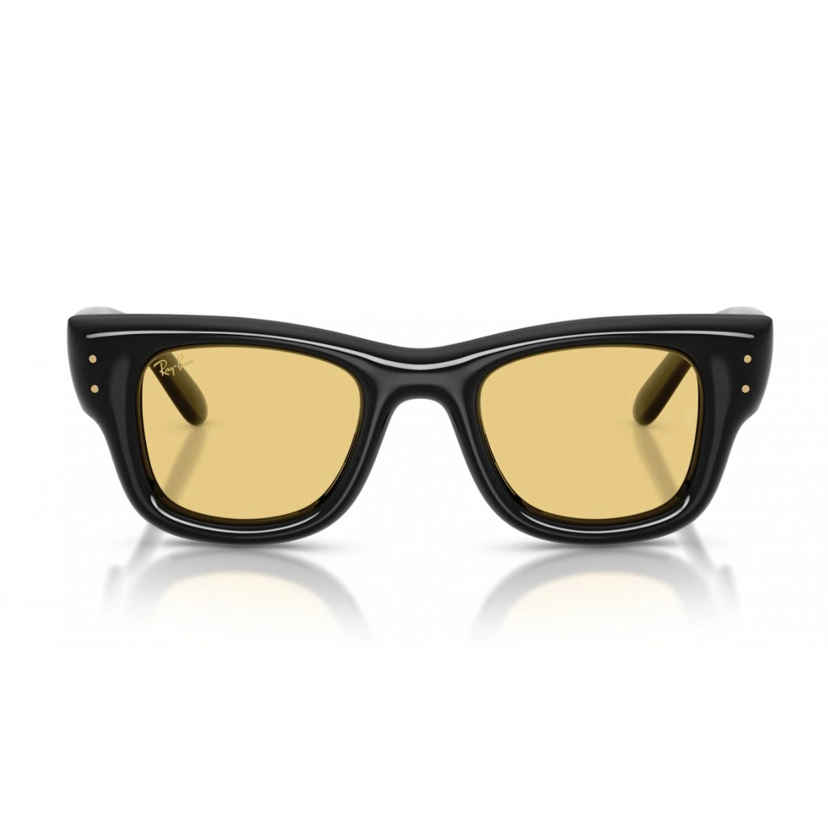 Ray-Ban RB4940 Wayfarer Puffer black sunglasses with yellow lenses