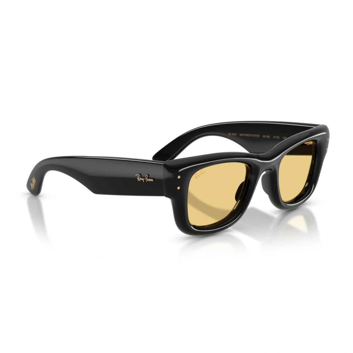 Ray-Ban RB4940 square UV sunglasses with glossy black frame