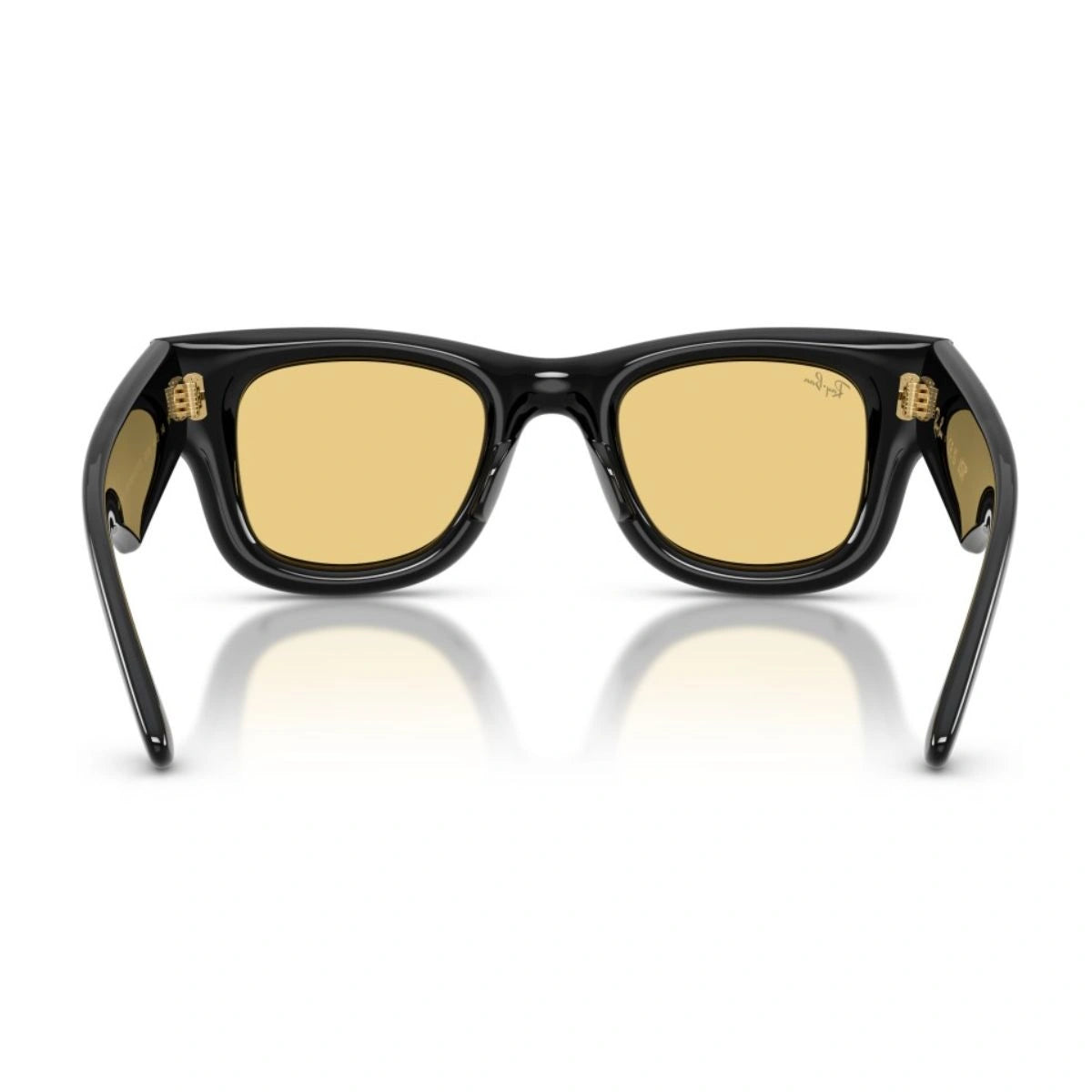 Ray-Ban yellow lens sunglasses with bold black frame design