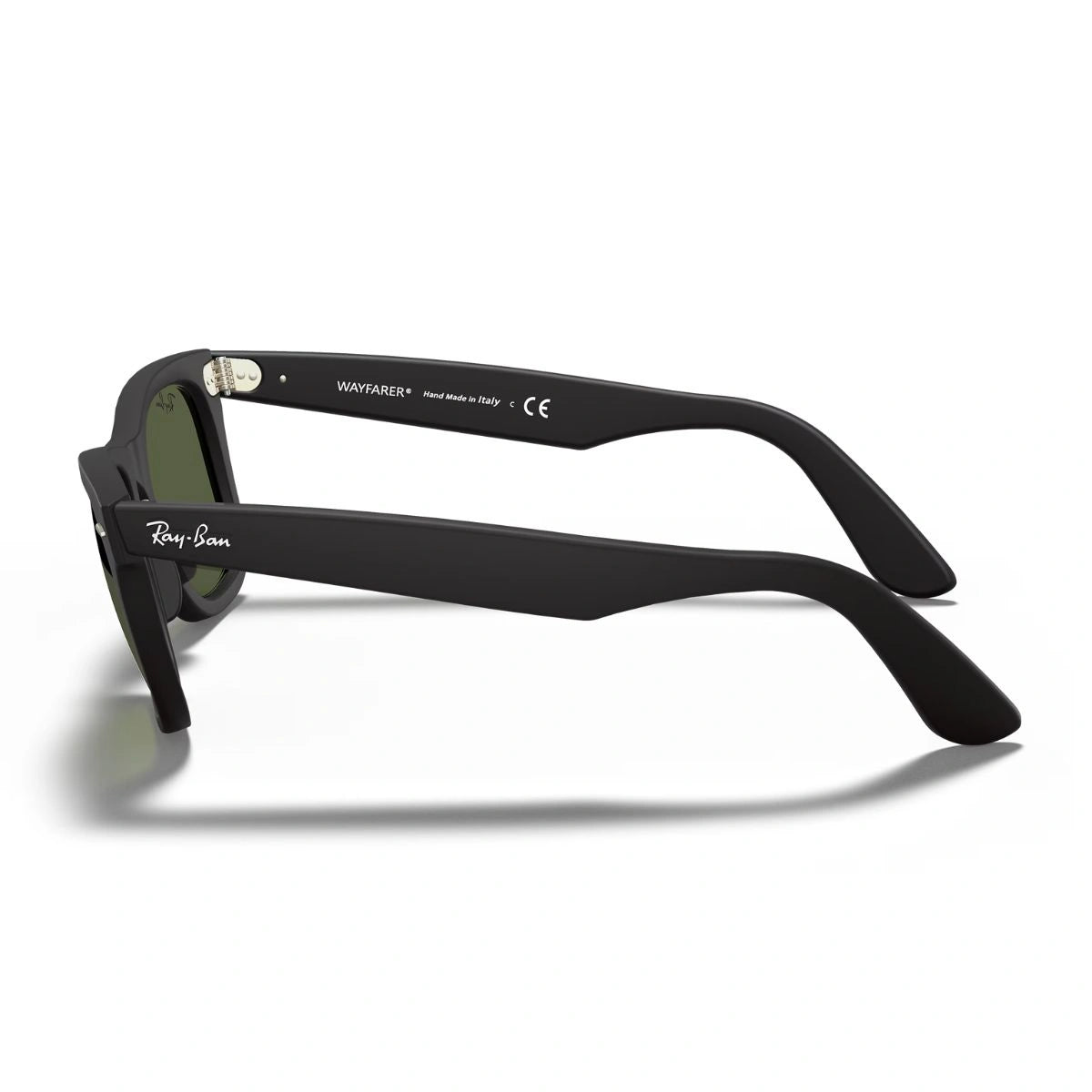 Ray-Ban Wayfarer black acetate sunglasses with green G-15 lenses