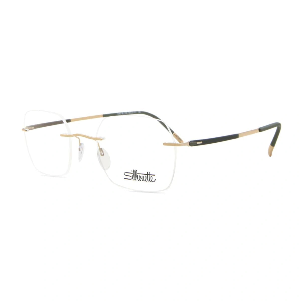 Premium Silhouette 5540 unisex optical frame with gold titanium temples