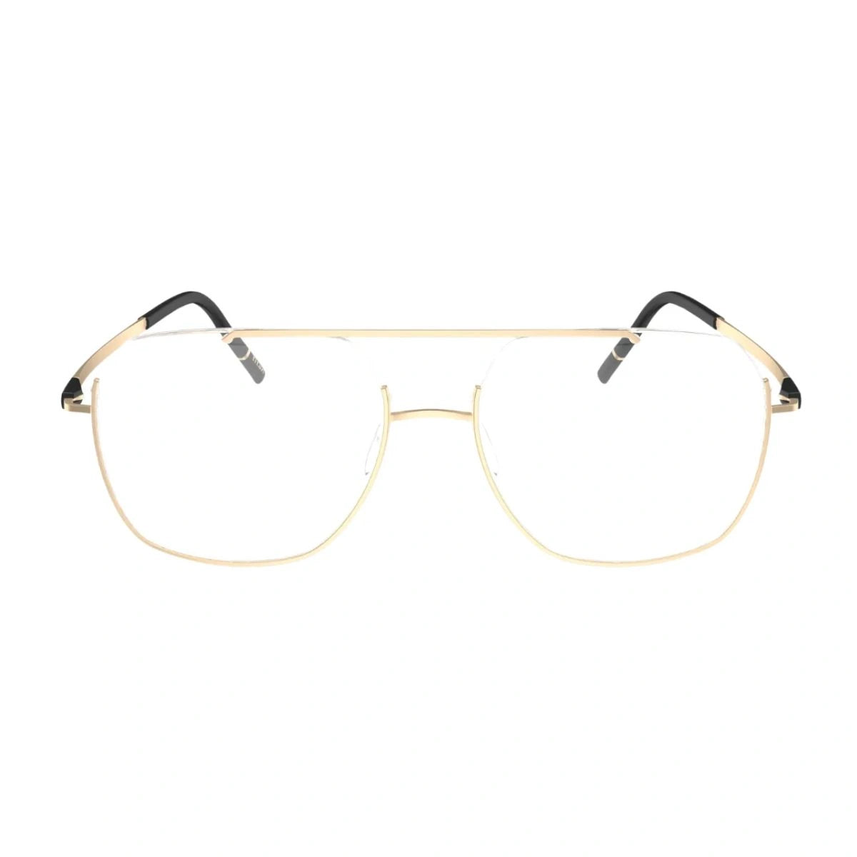 Premium Silhouette 5570 aviator eyeglasses with gold titanium optical frame