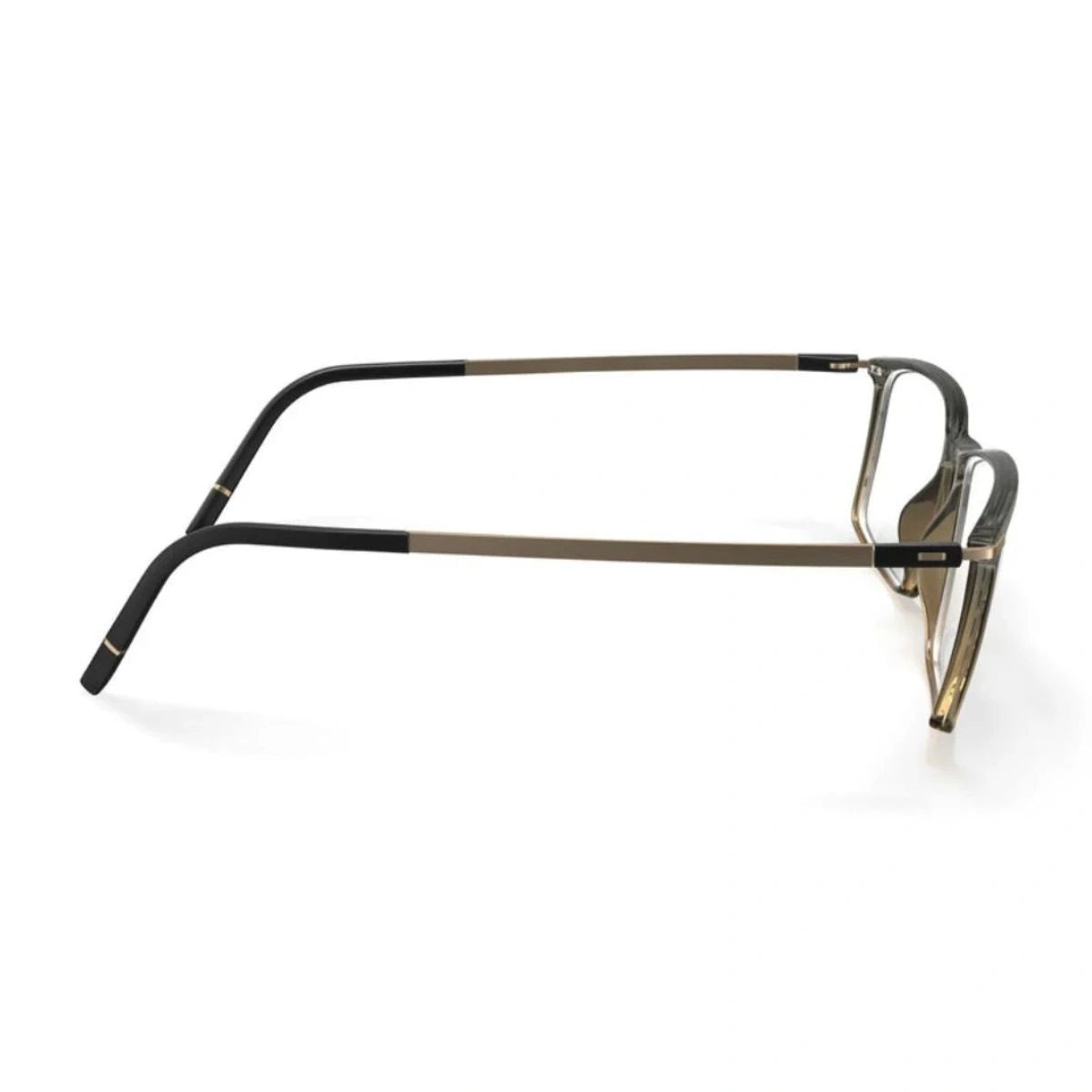Authentic Silhouette SPX 2965 75 9230 black rectangle spectacles with gold temples
