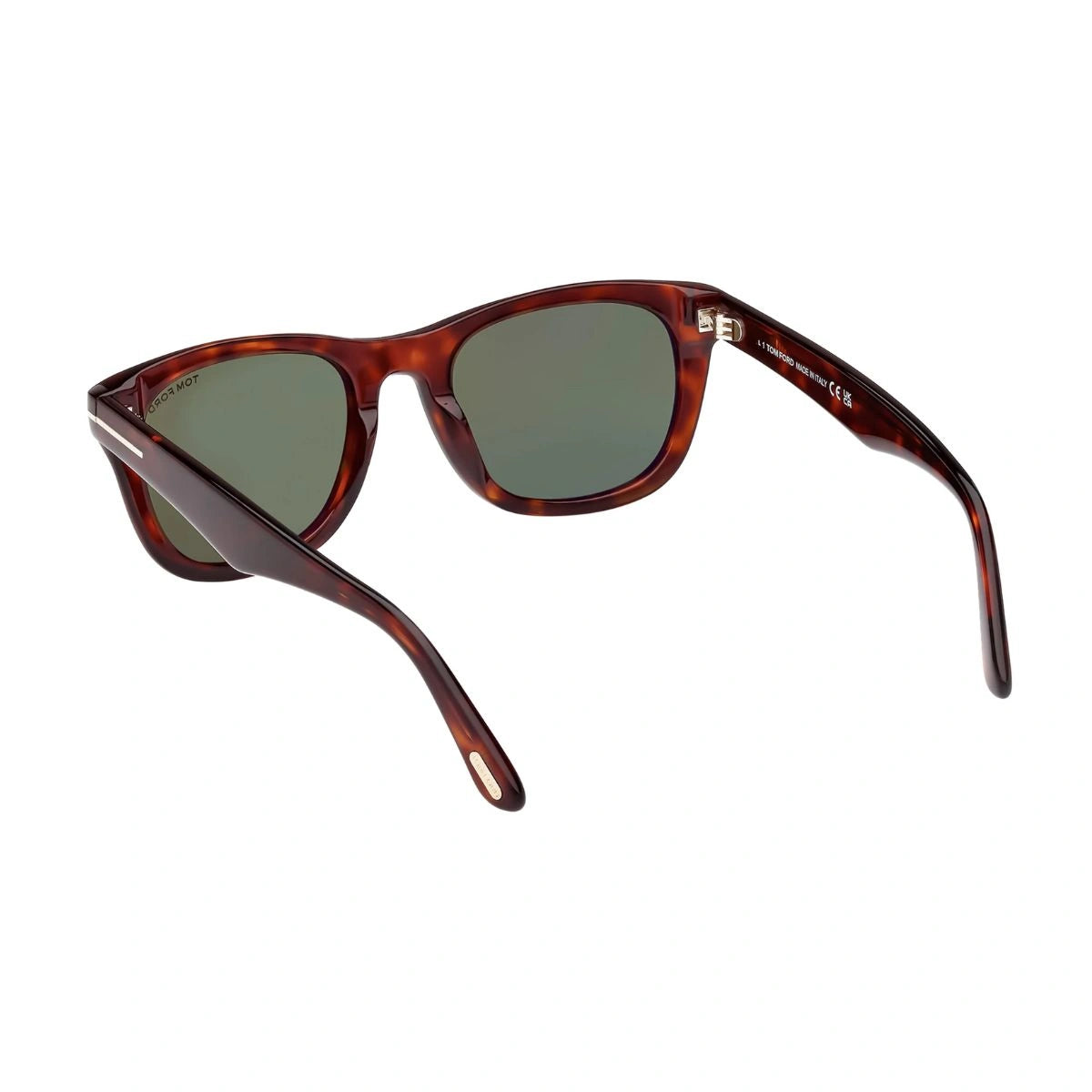 Luxury Tom Ford Havana square goggles with stylish green sun lenses