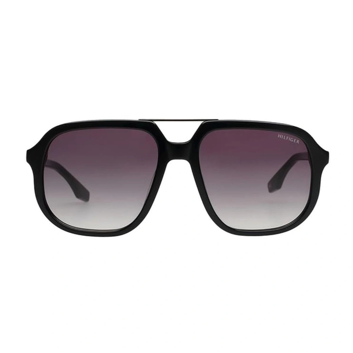 Premium Tommy Hilfiger TH2653 C3 black aviator sunglasses with dark grey gradient UV lenses