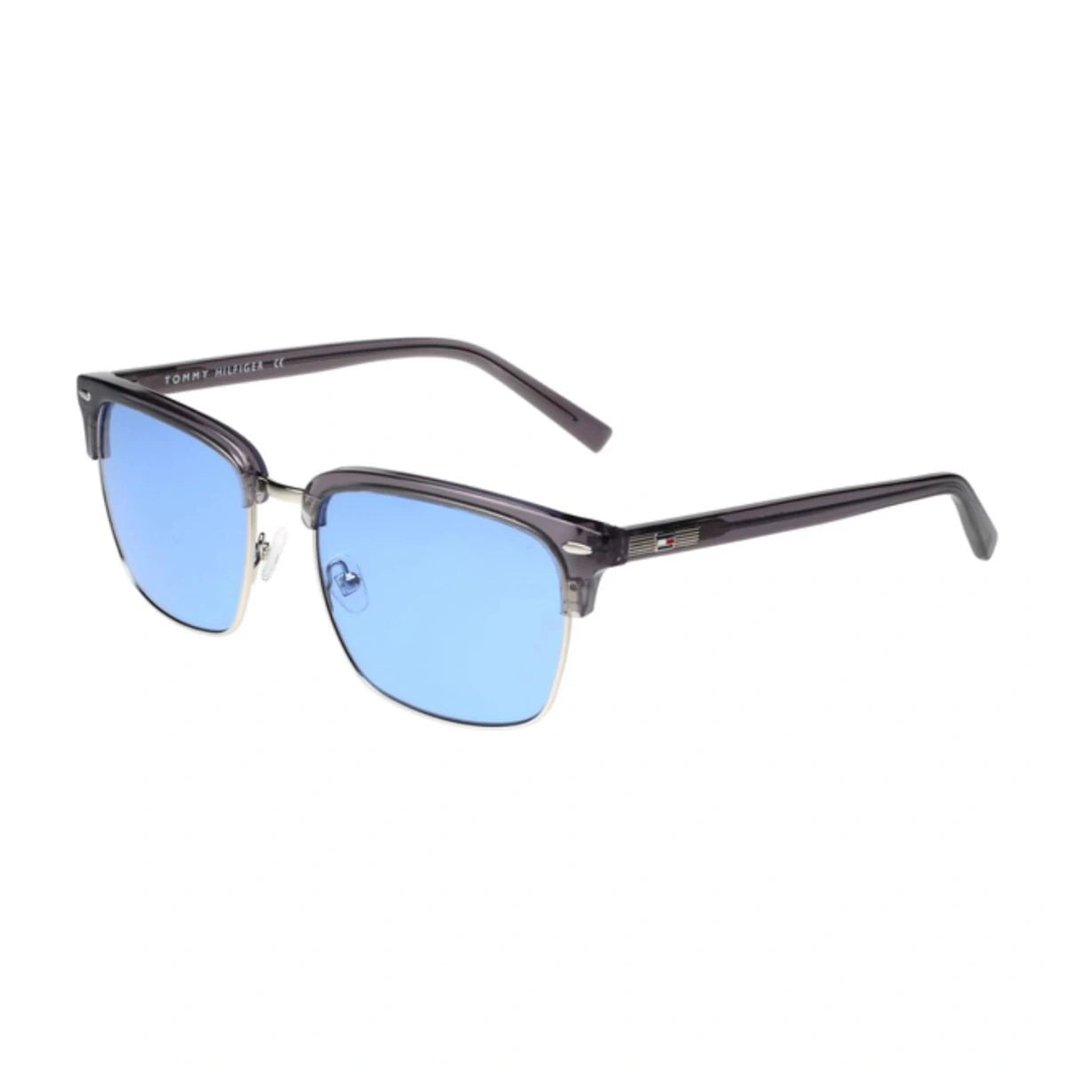 Tommy Hilfiger TH2656 transparent smoke grey sunglasses with blue lenses