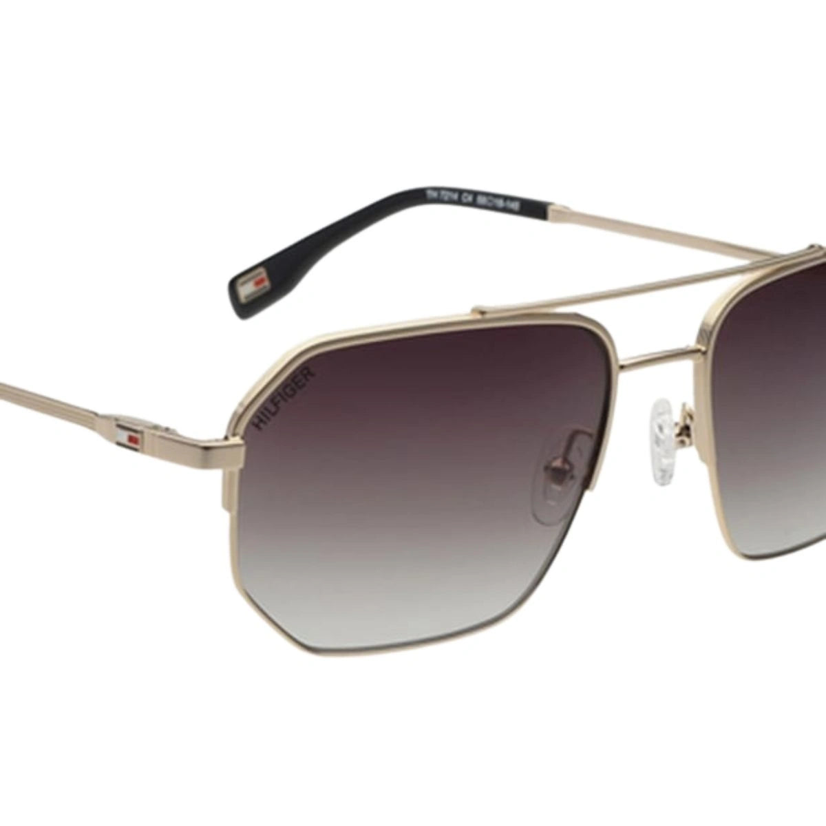 Experience luxury Tommy Hilfiger TH7214 C4 gold aviator eyewear with green lenses