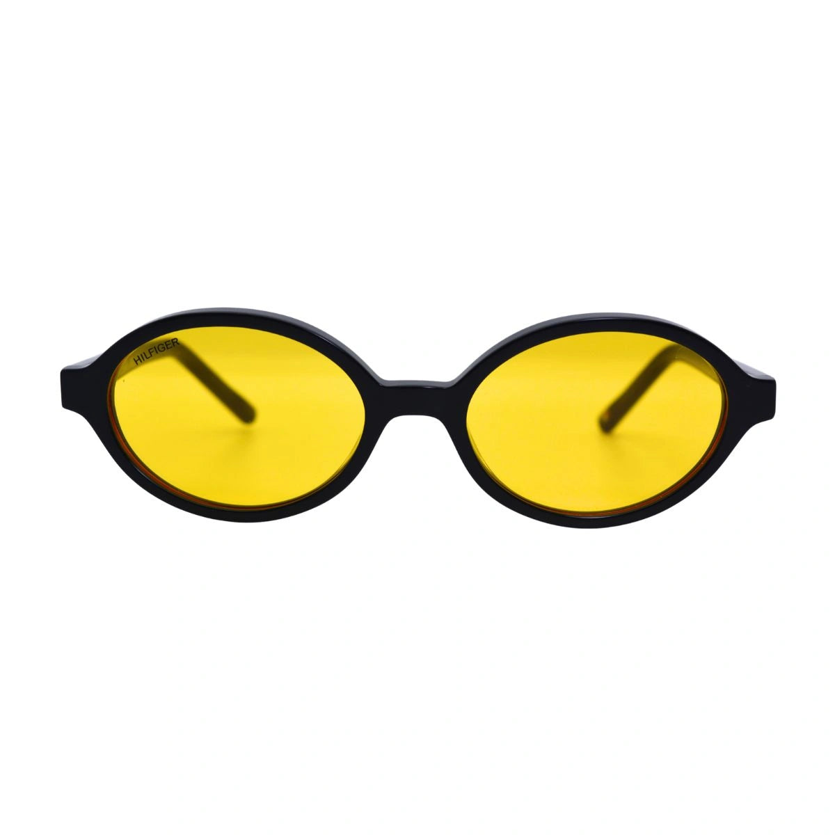 Tommy Hilfiger TH7220 C1 black oval sunglasses with yellow fashion UV protection lenses
