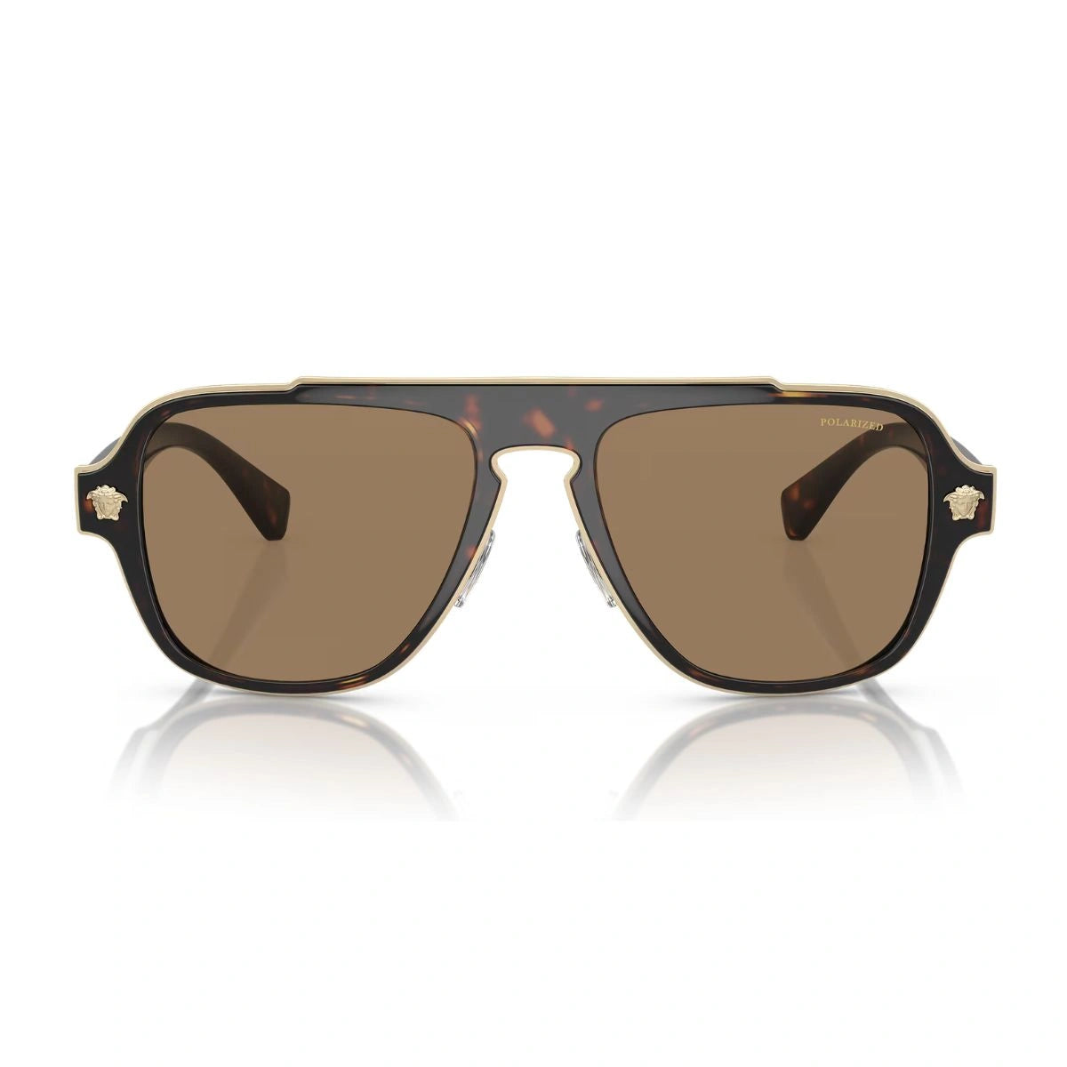 Versace MOD.2199 1252/LA polarized aviator sunglasses with Havana acetate frame