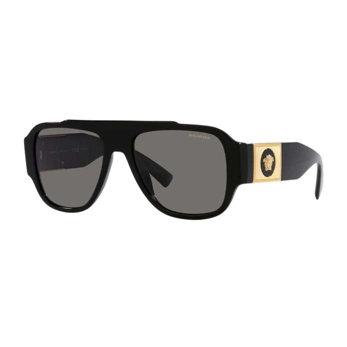 Stylish and functional, Versace VE4436U black grey lenses sunglasses are crafted for modern men high-end polarized Versace eyewear. Buy now at optorium.