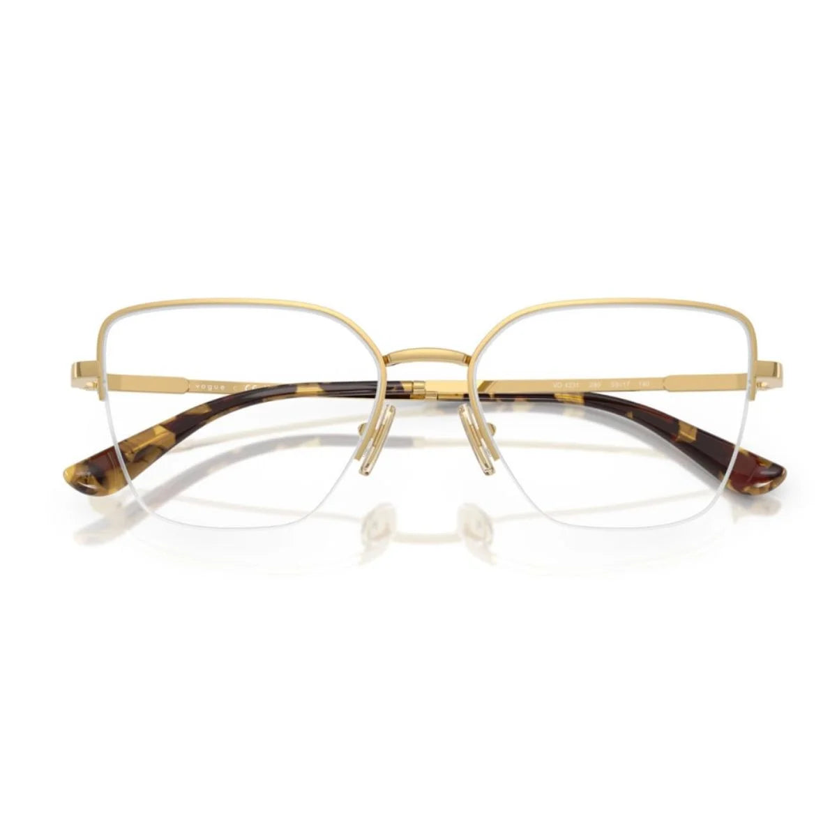 Gold metal VOGUE VO4331 280 prescription frames with adjustable nose pads