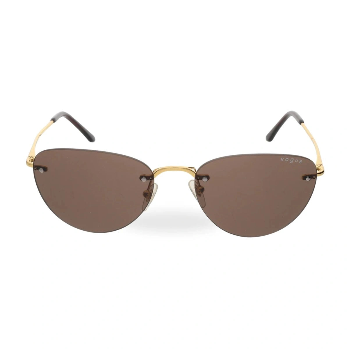 Vogue VO4205S 280/73 gold rimless women's sunglasses with brown lenses