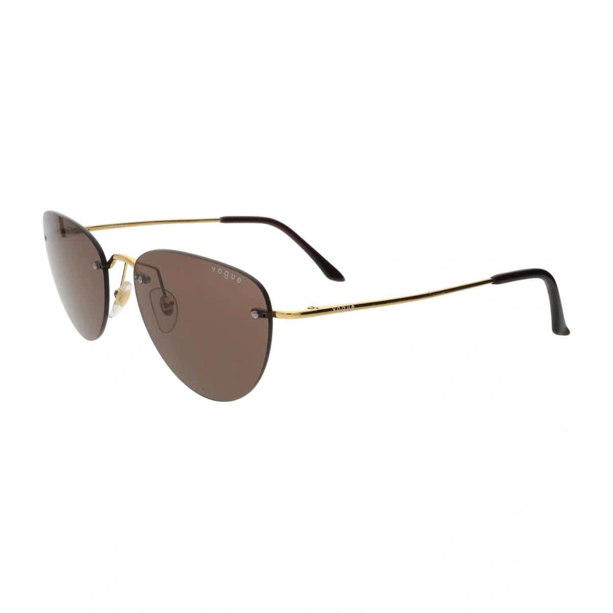 Premium Vogue gold metal sunglasses with brown polycarbonate lenses